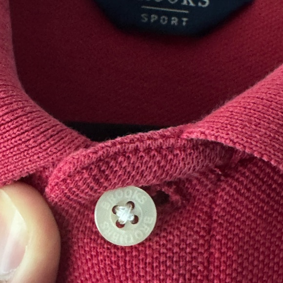 Red Brooks Brothers Polo Shirt Gold Logo 100% Cotton Size L Original Fit - Picture 8 of 9